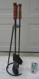 Wrought Iron Modernist Fireplace Tool Set Umanoff Luther Conover Tony Paul Mid-Century Modernism photo 1