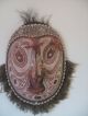 Large Old Png Spirit Mask Friendly Carved Wood Clay Feathers Papua New Guinea Pacific Islands & Oceania photo 9