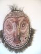 Large Old Png Spirit Mask Friendly Carved Wood Clay Feathers Papua New Guinea Pacific Islands & Oceania photo 1