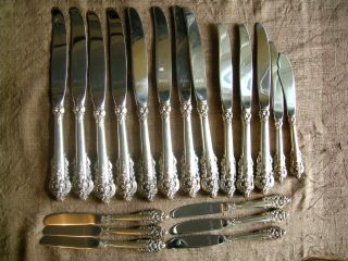 Set 19 Of Modern Hollow Wallace Sterling Handled Grande Baroque Pattern Knives photo