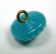 Antique Charmstring Glass Button Turquoise Candy Mold W/ Swirl Back Buttons photo 2