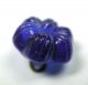Antique Charmstring Glass Button Cobalt Blue Flower Mold W/ Swirl Back Buttons photo 2