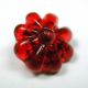 Antique Charmstring Glass Button Red Flower Mold W/ Swirl Back Buttons photo 1