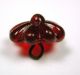 Antique Charmstring Glass Button Red Flower Mold W/ Swirl Back Buttons photo 2