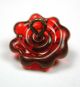 Antique Charmstring Glass Button Red Flower Mold W/ Swirl Back Buttons photo 3