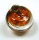 Antique Paperweight Glass Button Honey & White Flecks Under Clear Dome Swirl Bac Buttons photo 2