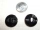 Antique Incised Black Glass Buttons 6pt Star & 6 Flowers Fancy Border Buttons photo 2
