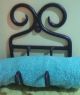 Classic Adirondack Black Towel Rack Hand Wrought Iron 3 Bath Towels 1 Face Towel Hooks & Brackets photo 6