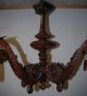 Bali Art: Rare Antique Finest Carved Rosewood 5 - Light Chandelier,  Bird & Temple Chandeliers, Fixtures, Sconces photo 6