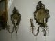 2 Pcs Vintage Antique Brass Crystal Wall Sconce Lighting Unique French 1930s Chandeliers, Fixtures, Sconces photo 1