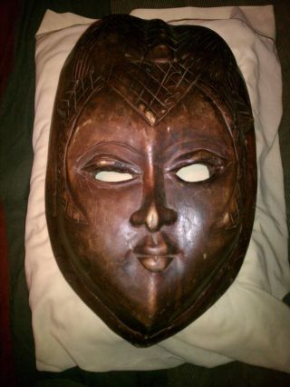 Rare Vtg Antique Congo/kongo African Hand - Carved And Worn Wooden Ceremonial Mask photo