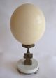 Ostrich Egg On Antique Bronze And Marble Base Objet D ' Art Metalware photo 1