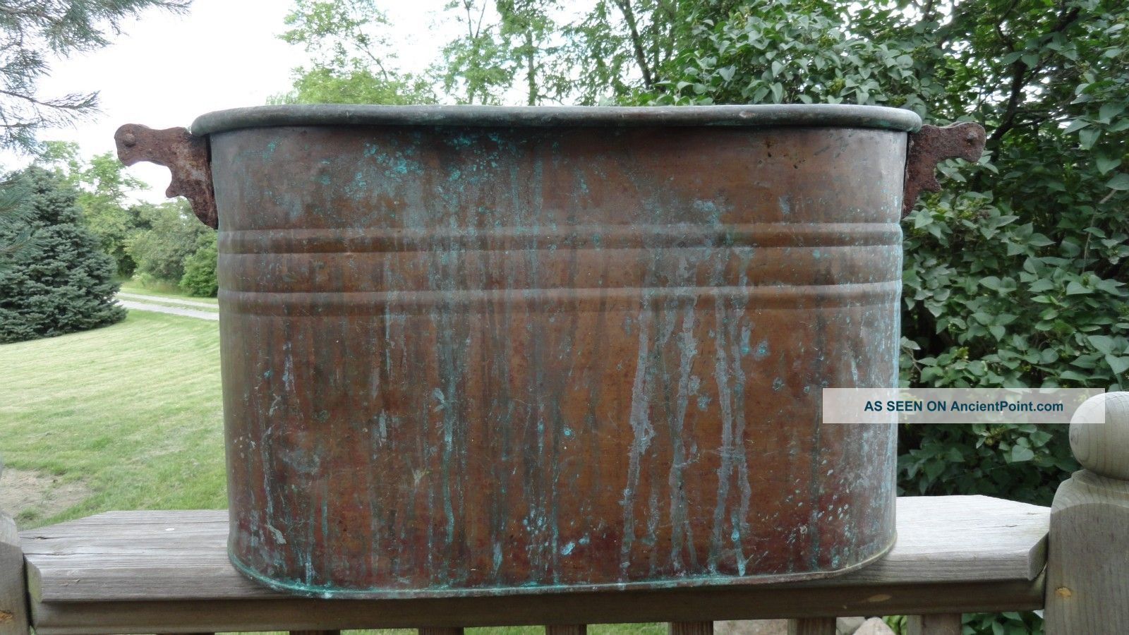 Antique Victorian Age 1800 ' S Copper Farm Vat Wash Tub Boiler Metalware photo