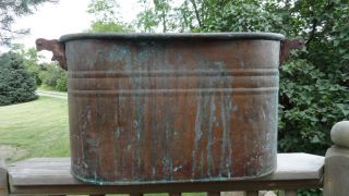 Antique Victorian Age 1800 ' S Copper Farm Vat Wash Tub Boiler photo