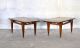 Pair Mid - Century Modern Marble Travertine Walnut Side Tables Nightstands 1960s Post-1950 photo 2