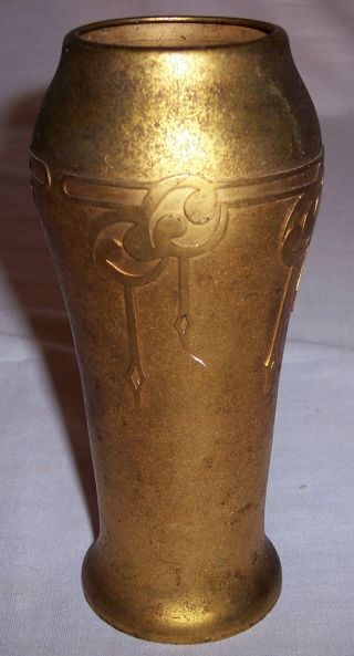 Silvercrest Silver Crest Arts & Crafts Gold Encrusted Bronze Vase Shape 2010 photo