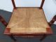 Antique Accent Chair Carved Wood Twine Rye Seat Post-1950 photo 8
