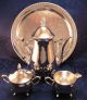 Silver Plate Tea Pot Set – Tea Pot,  Creamer,  Sugar With Cover And A Round Tray Tea/Coffee Pots & Sets photo 1
