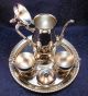Silver Plate Tea Pot Set – Tea Pot,  Creamer,  Sugar With Cover And A Round Tray Tea/Coffee Pots & Sets photo 2