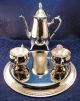 Silver Plate Tea Pot Set – Tea Pot,  Creamer,  Sugar With Cover And A Round Tray Tea/Coffee Pots & Sets photo 3
