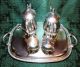 Silver Plate Tea & Coffee Pot Set & Rectangular Footed Tray 22” - Leonard Silver Tea/Coffee Pots & Sets photo 9