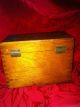 Vintage Globe Oak Wood File Index Card Cabinet Box Boxes photo 2