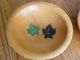 Two Vintage Munising Wood Bowls With Ivy Design Bowls photo 1