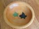 Two Vintage Munising Wood Bowls With Ivy Design Bowls photo 2
