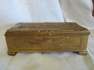 Antique Art Nouveau Jennings Bros Jb Trinket Dresser Box Jewelry Repousse 1890? photo