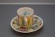 Antique German? Dresden? Porcelain Cup And Saucer Figural Floral Yellow Cups & Saucers photo 1