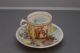 Antique German? Dresden? Porcelain Cup And Saucer Figural Floral Yellow Cups & Saucers photo 2
