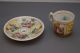 Antique German? Dresden? Porcelain Cup And Saucer Figural Floral Yellow Cups & Saucers photo 4