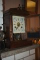 Antique Cottage Mantle Clock Primitive Tin Painted Face Working Clocks photo 6