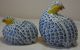 Mid - Century Signed Blue And White Ceramic Pair Of Quail Vases photo 2