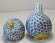 Mid - Century Signed Blue And White Ceramic Pair Of Quail Vases photo 3