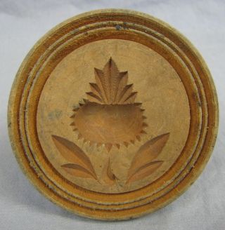Antique Butter Stamp/print/mold Pineapple Deep Detail With Border 3 photo