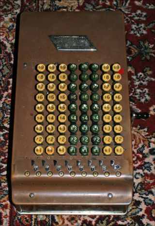 Antique Felt & Tarrant Model J Comptometer Shoebox Copper Adding Machine photo