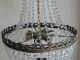Large French Lead Crystal Chandelier Lustre Classic Empire Purse Lamp Light Chandeliers, Fixtures, Sconces photo 4