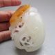 100%natural Hand - Carved Chinese Huanglong Jade Statue - Bergamot Melon Jinchan Nr Other photo 5