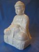 Vintage Meditating Buddha Porcelain Figurine W/ Peaceful Serene Face,  Circa 1970 Buddha photo 2