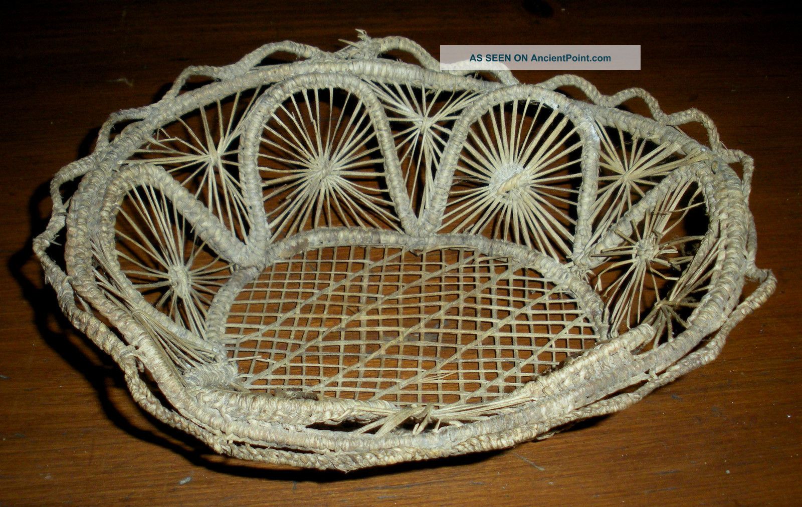 Antique 1800s Maritime Primitive Folk Art Sailor Made Basket Vafo Primitives photo