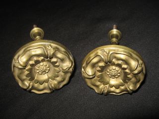 Antique Brass Curtain Drapes Tiebacks Sm 2 5/8 
