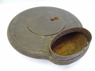 Antique Large Metal Cast Iron Pot Belly Woodstove Upper Burner Smokestack Part photo