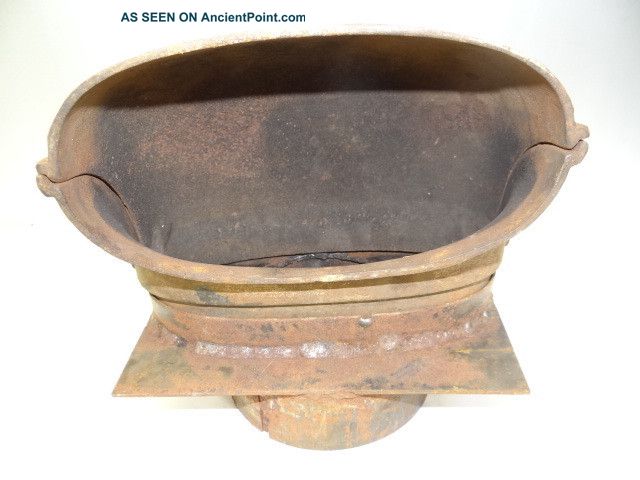 Antique Old Metal Cast Iron Large Woodstove Heater Vent Pipe Part Hardware Stoves photo