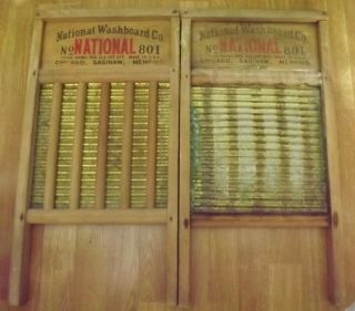 2 National Washboards 801 - The Brass King Top Notch - 1 Euc,  1 Well photo