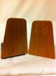 Mid Century Modern Danish Modernist Teak Wood Metal Bookends Mid-Century Modernism photo 2