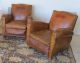 1930 - 40s French Art Deco Moustache Brown Leather Sofa Art Deco photo 11