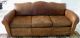 1930 - 40s French Art Deco Moustache Brown Leather Sofa Art Deco photo 4