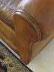 1930 - 40s French Art Deco Moustache Brown Leather Sofa Art Deco photo 6