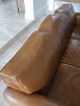 1930 - 40s French Art Deco Moustache Brown Leather Sofa Art Deco photo 7